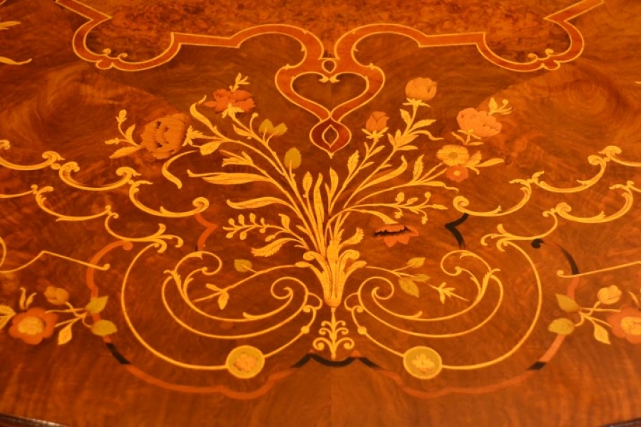 Marquetry tables from Bespoke dining tables