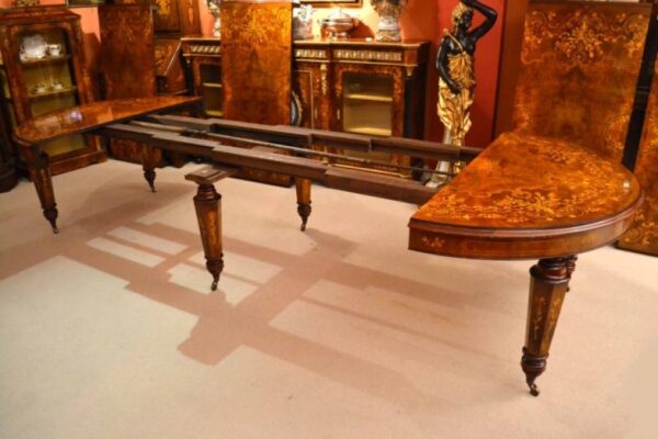 00626-Stunning-Bespoke-Handmade-14ft-Marquetry-Burr-Walnut-Dining-Table-14