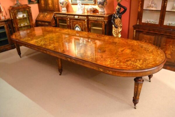 00626-Stunning-Bespoke-Handmade-14ft-Marquetry-Burr-Walnut-Dining-Table-23