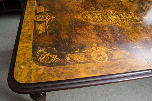 06703-Stunning-Bespoke-Handmade-10ft-Burr-Walnut-&-Marquetry-Dining-Table-11
