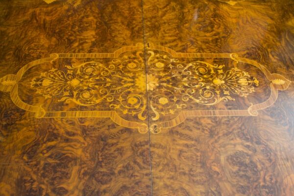 06703-Stunning-Bespoke-Handmade-10ft-Burr-Walnut-&-Marquetry-Dining-Table-13