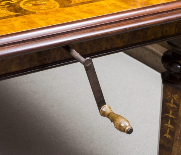 06703-Stunning-Bespoke-Handmade-10ft-Burr-Walnut-&-Marquetry-Dining-Table-16