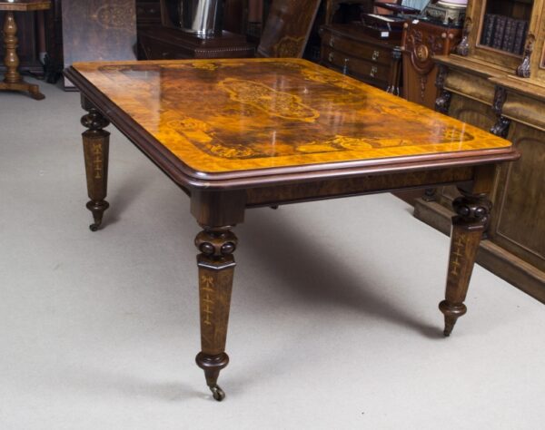 06703-Stunning-Bespoke-Handmade-10ft-Burr-Walnut-&-Marquetry-Dining-Table-8