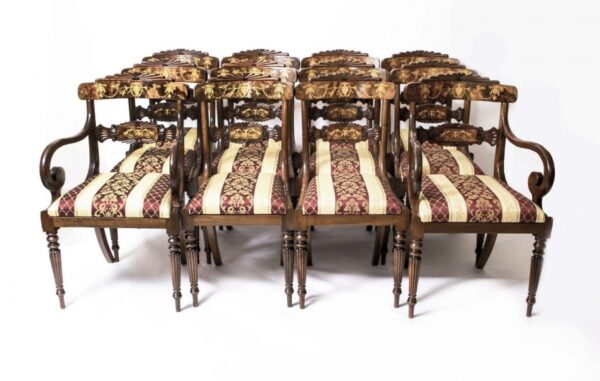 Bespoke Marquetry Dining Chairs Regency Style